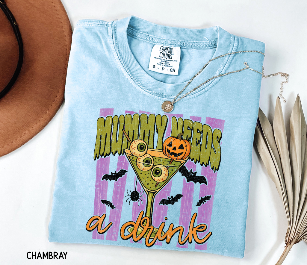 Mummy Needs a Drink Adult Comfort Colors T-Shirt