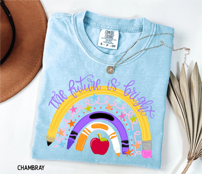 The Future is Bright Teacher Adult Comfort Colors T-Shirt