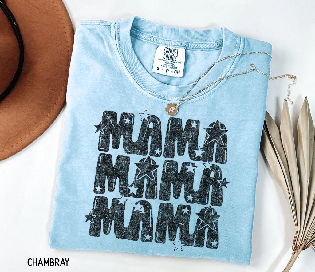 Mama with Stars Adult Comfort Colors T-Shirt