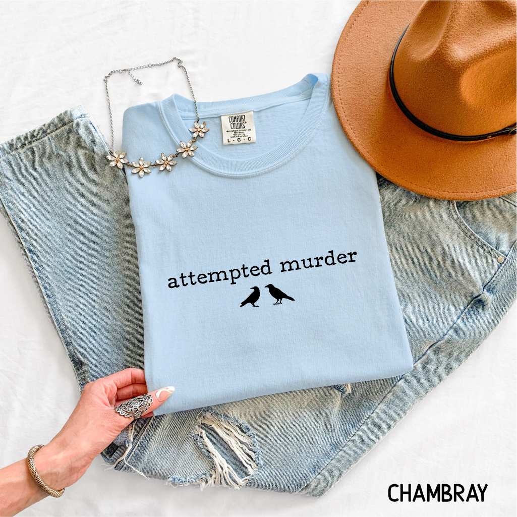 Funny Attempted Murder Comfort Colors Adult T-shirt