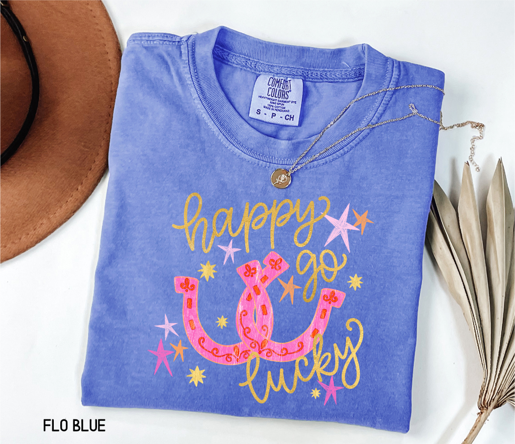 Happy Go Lucky Adult Comfort Colors T-Shirt