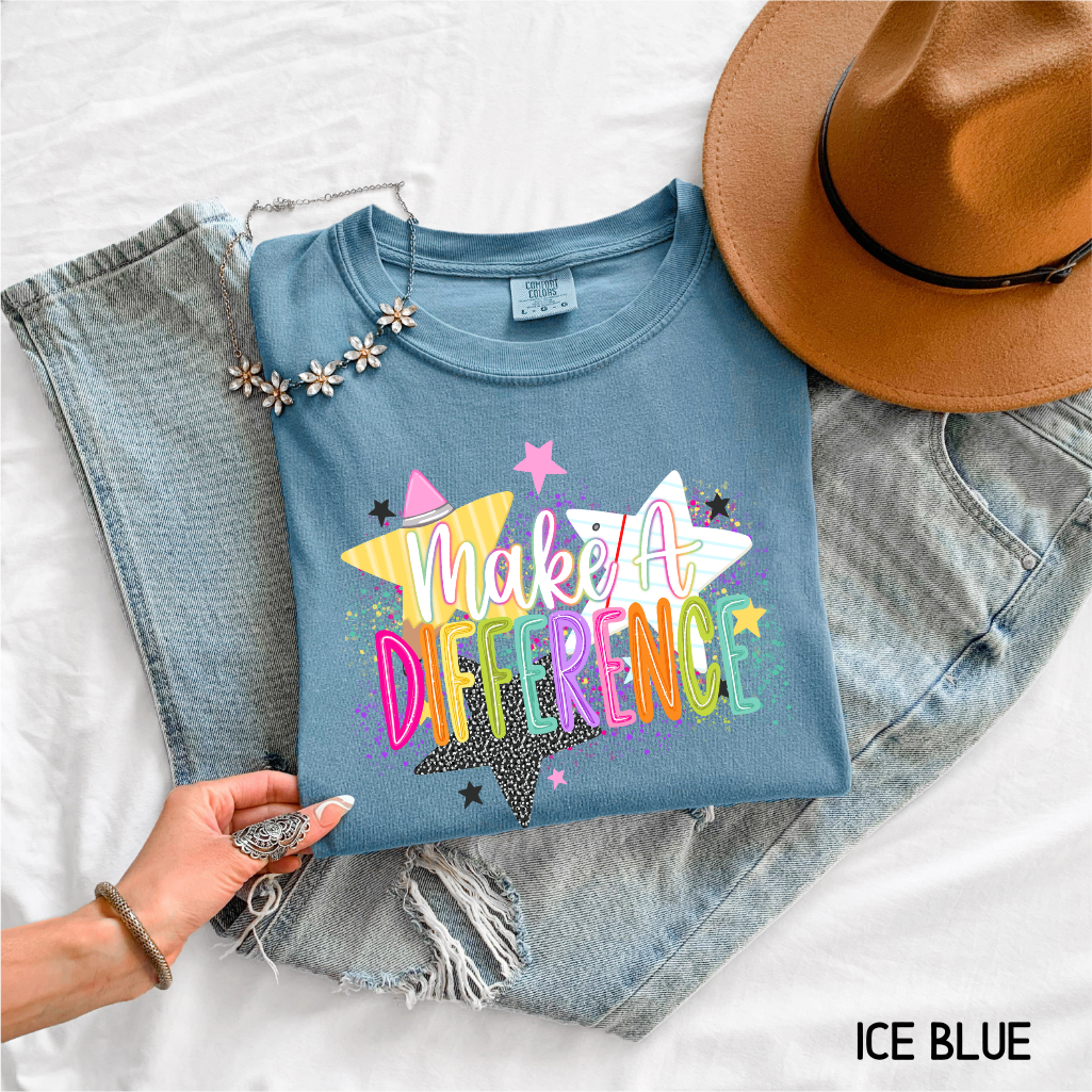 Make A Difference Teacher Adult Comfort Colors T-Shirt