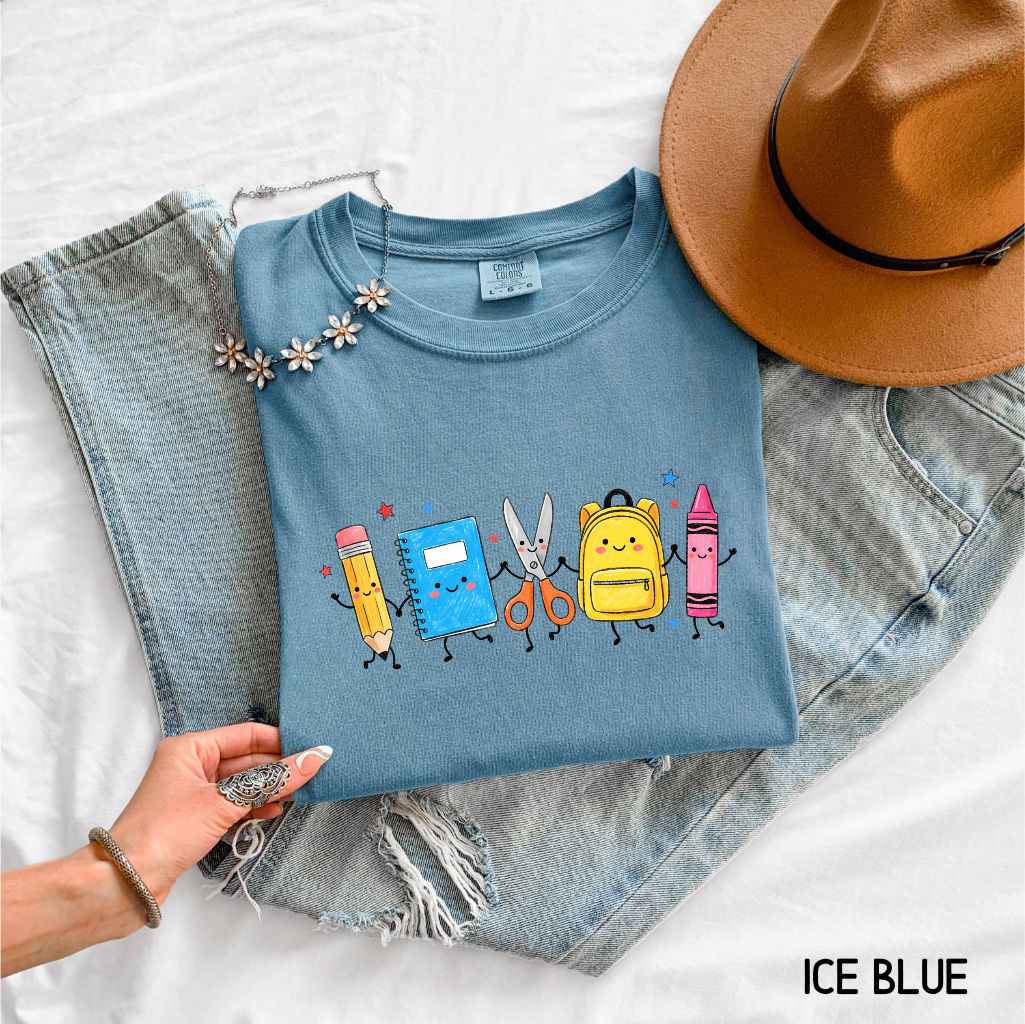 Cute Teacher Supplies Adult Comfort Colors T-Shirt