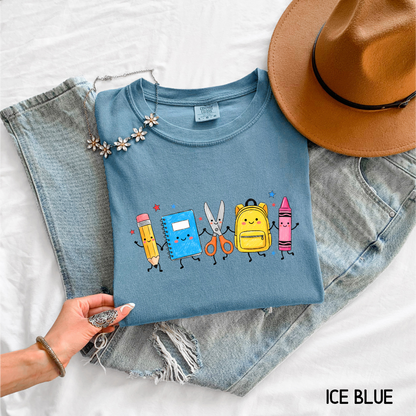 Cute Teacher Supplies Adult Comfort Colors T-Shirt