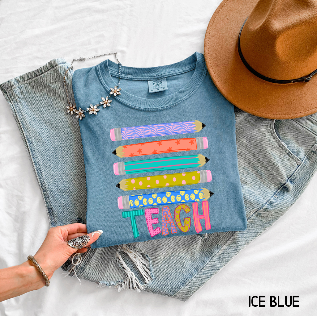 Teacher Pencil Adult Comfort Colors T-Shirt