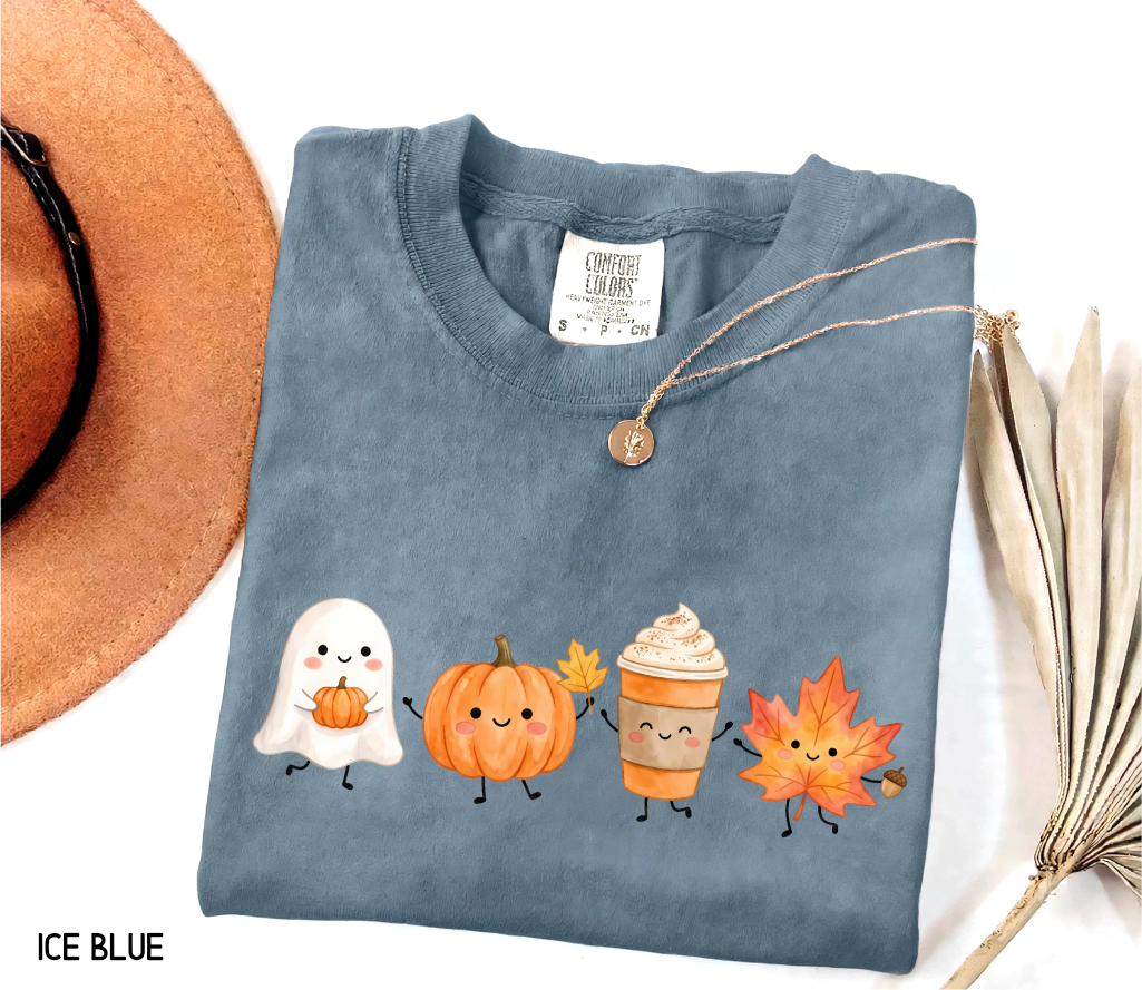 Cute Fall Ghost Adult Comfort Colors T-Shirt