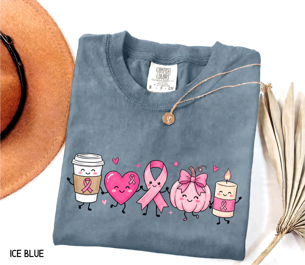 Breast Cancer Awareness Icons Adult Comfort Colors T-Shirt