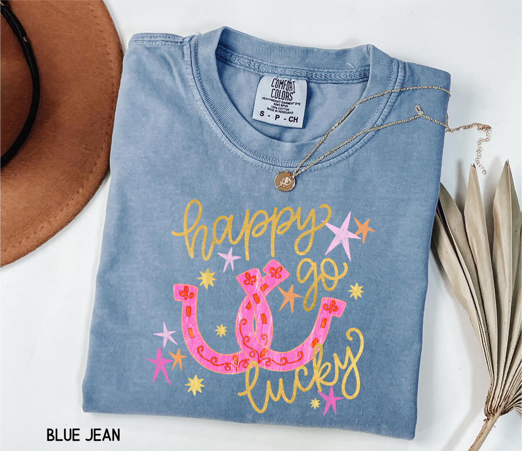 Happy Go Lucky Adult Comfort Colors T-Shirt