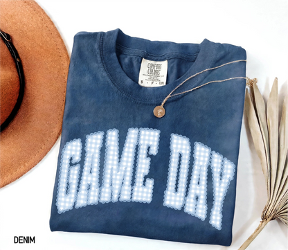 Gingham Game Day Adult Comfort Colors T-Shirt