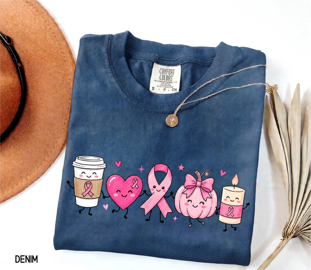 Breast Cancer Awareness Icons Adult Comfort Colors T-Shirt