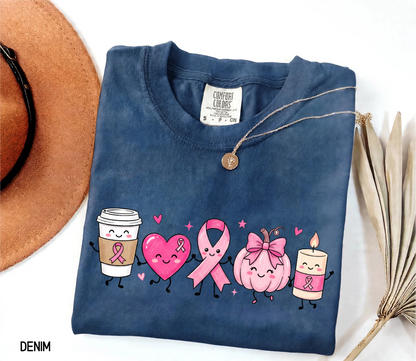 Breast Cancer Awareness Icons Adult Comfort Colors T-Shirt
