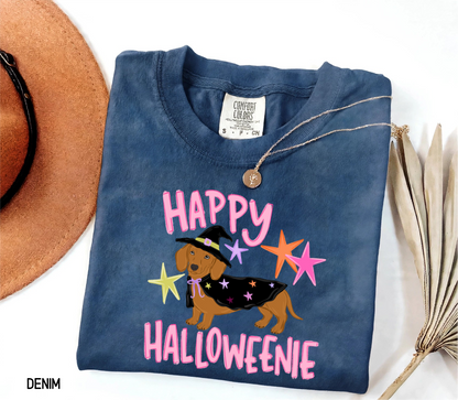 Happy Halloweenie Dachshund Adult Comfort Colors T-Shirt