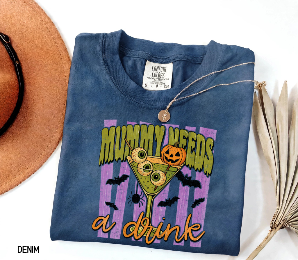 Mummy Needs a Drink Adult Comfort Colors T-Shirt