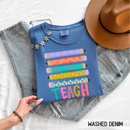 Teacher Pencil Adult Comfort Colors T-Shirt