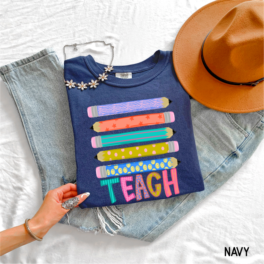 Teacher Pencil Adult Comfort Colors T-Shirt