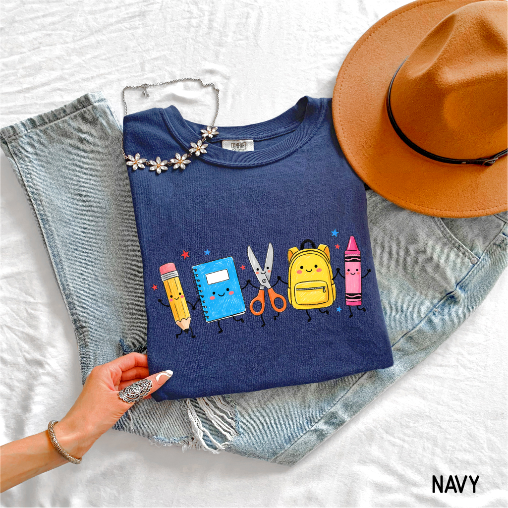 Cute Teacher Supplies Adult Comfort Colors T-Shirt