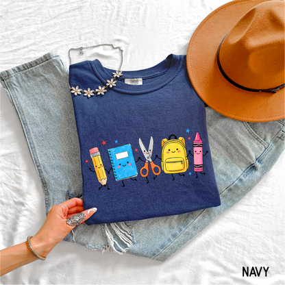 Cute Teacher Supplies Adult Comfort Colors T-Shirt