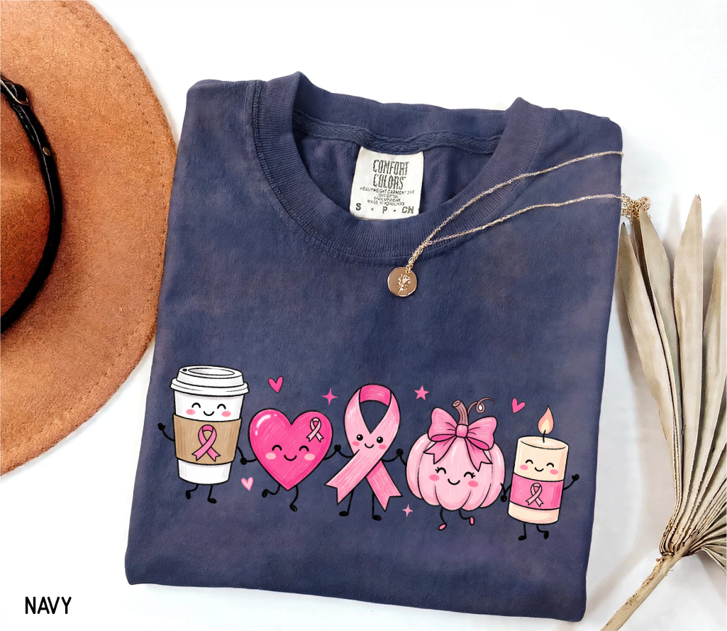Breast Cancer Awareness Icons Adult Comfort Colors T-Shirt