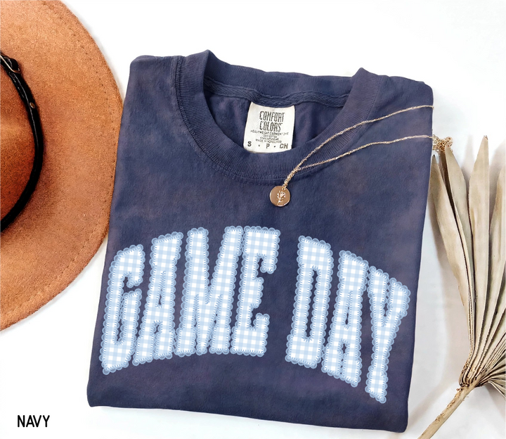 Gingham Game Day Adult Comfort Colors T-Shirt
