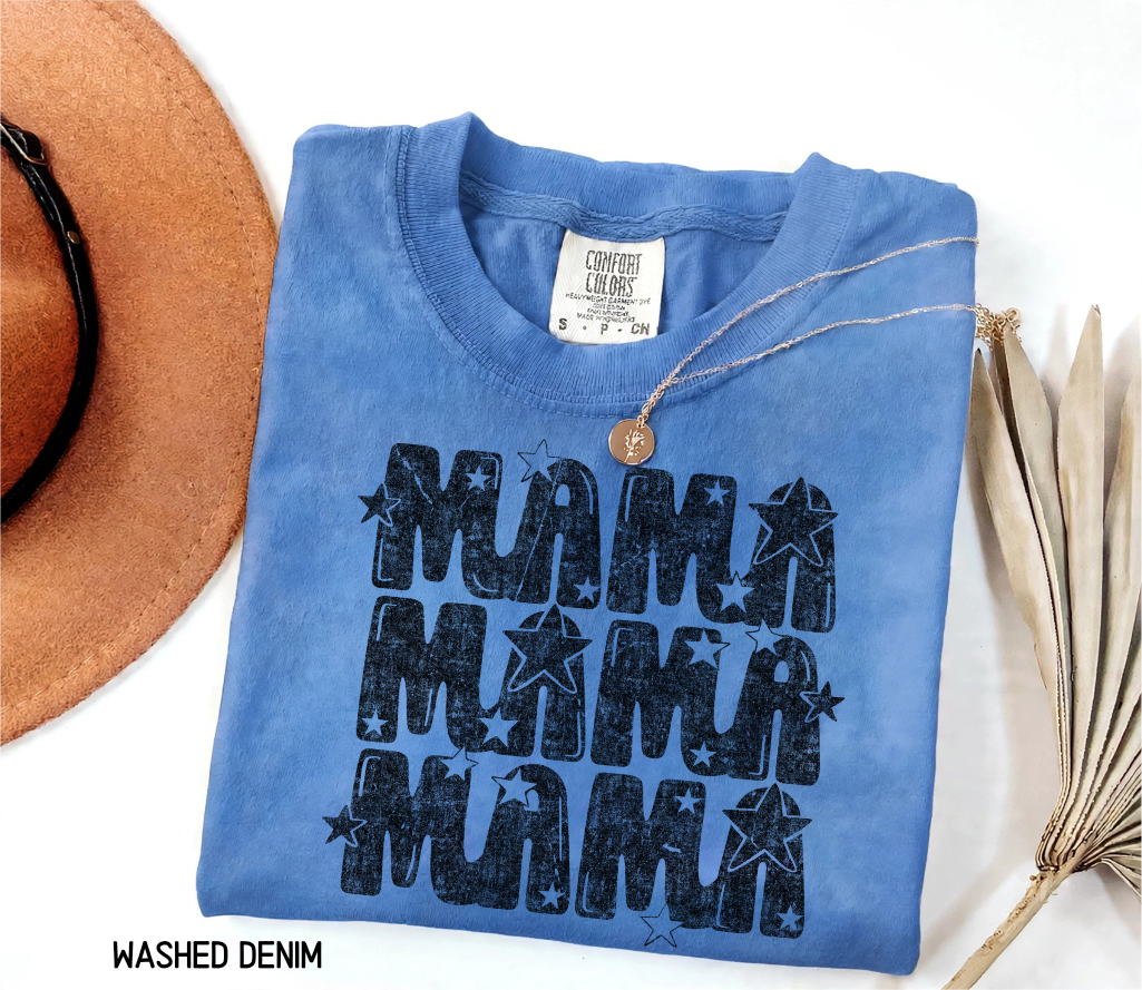 Mama with Stars Adult Comfort Colors T-Shirt