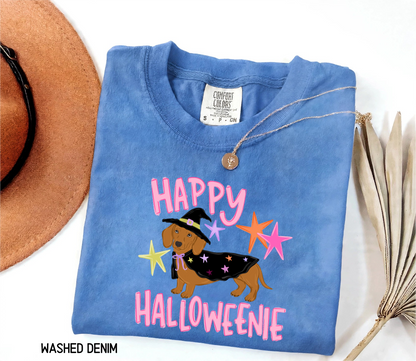 Happy Halloweenie Dachshund Adult Comfort Colors T-Shirt