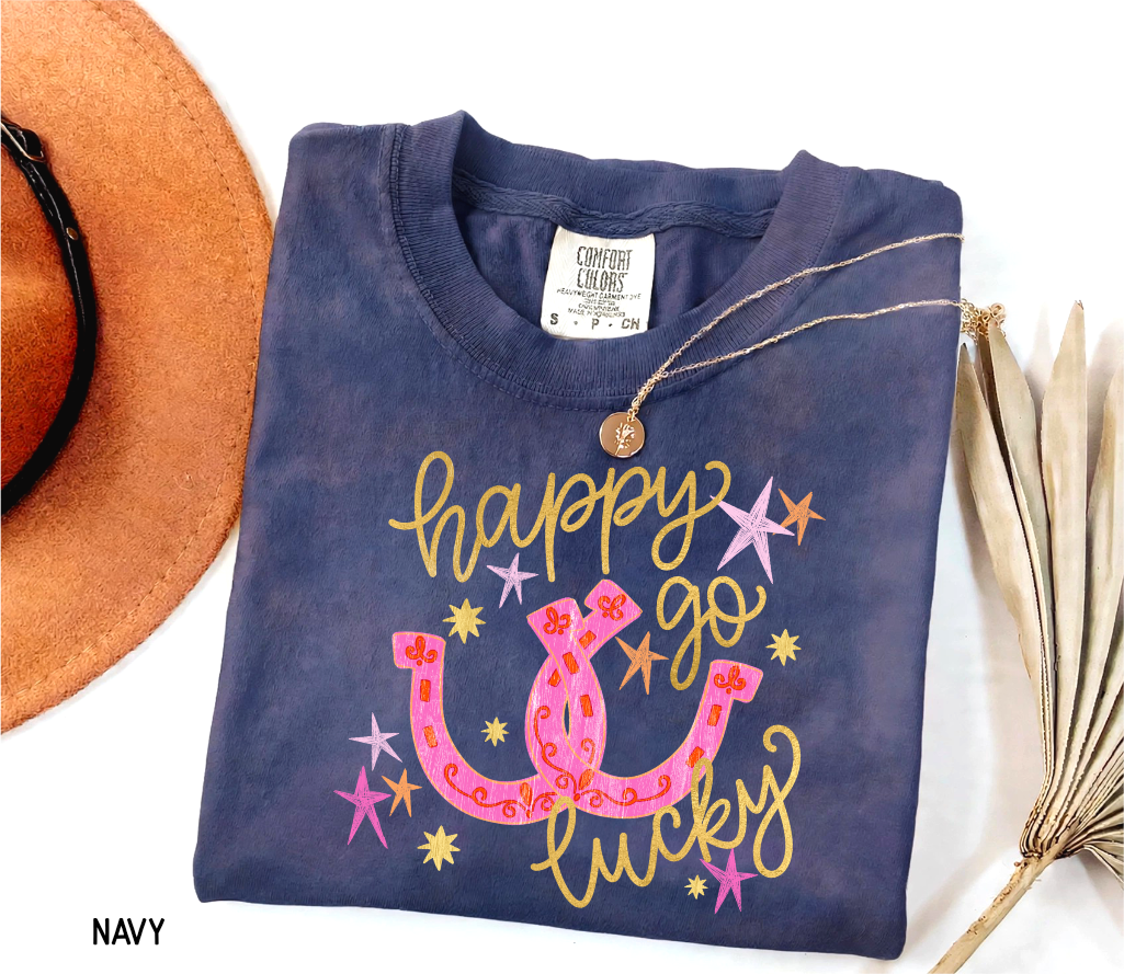 Happy Go Lucky Adult Comfort Colors T-Shirt