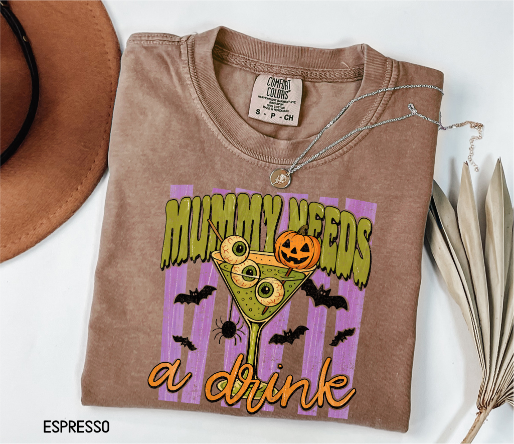 Mummy Needs a Drink Adult Comfort Colors T-Shirt