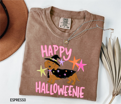 Happy Halloweenie Dachshund Adult Comfort Colors T-Shirt