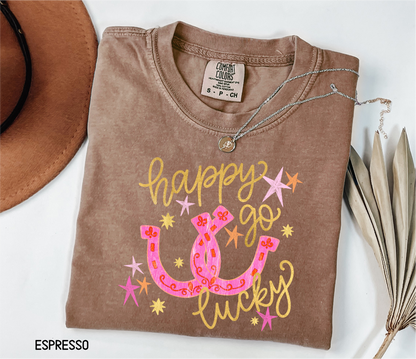 Happy Go Lucky Adult Comfort Colors T-Shirt