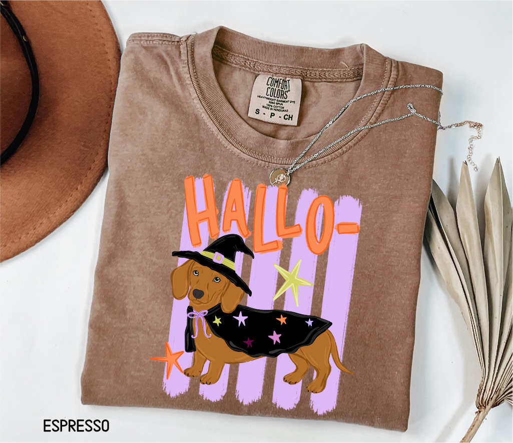 Dachshund Halloween Adult Comfort Colors T-Shirt