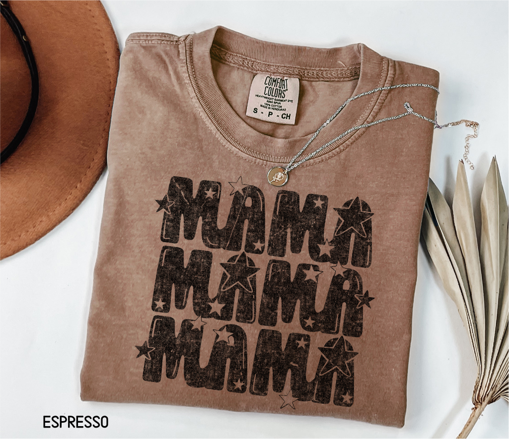 Mama with Stars Adult Comfort Colors T-Shirt
