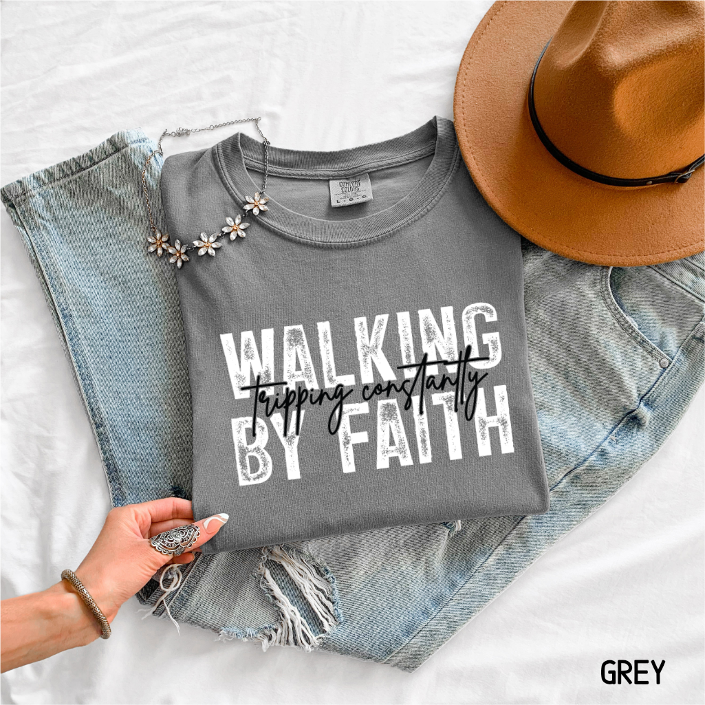 Walking By Faith Adult Comfort Colors T-Shirt