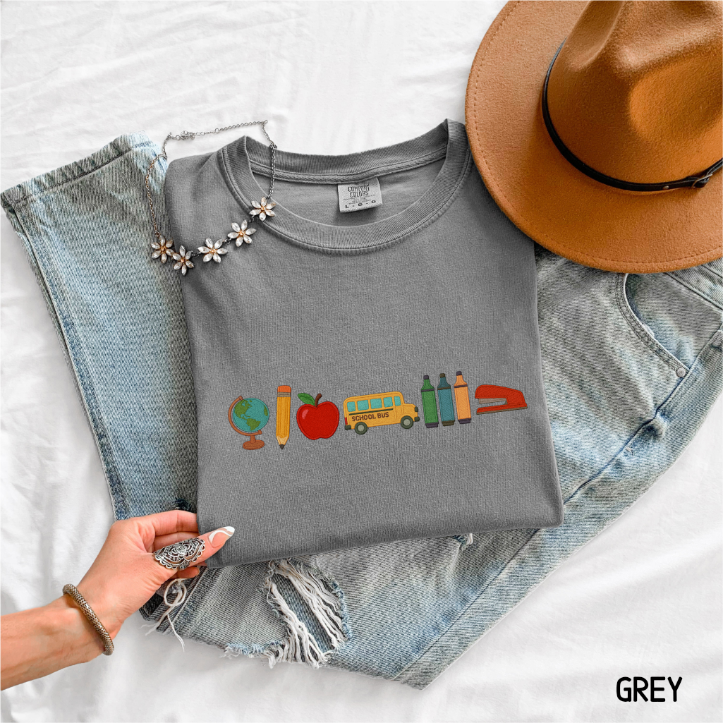Apple Teacher Adult Comfort Colors T-Shirt