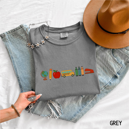 Apple Teacher Adult Comfort Colors T-Shirt