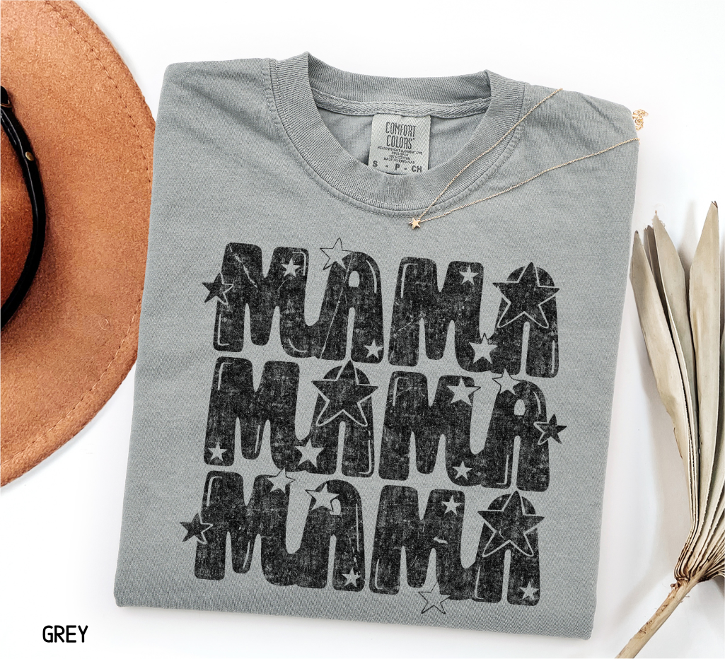 Mama with Stars Adult Comfort Colors T-Shirt
