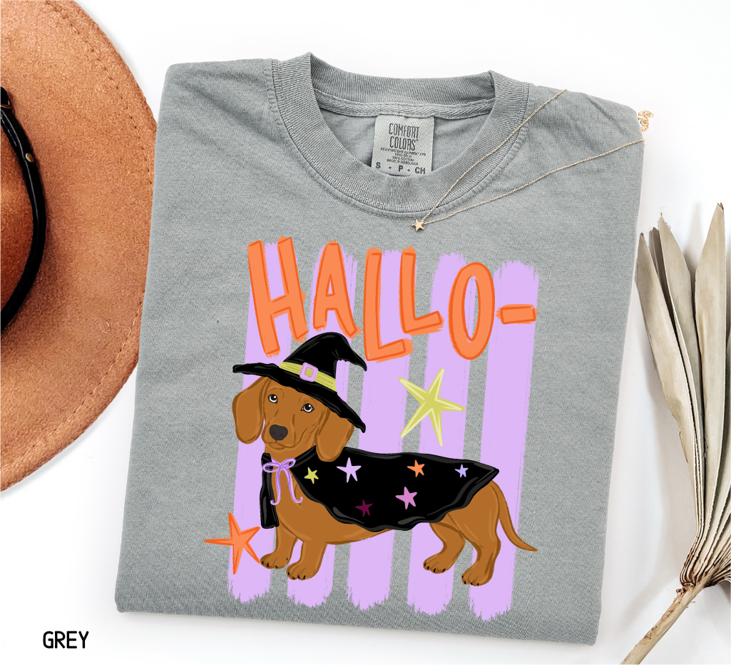 Dachshund Halloween Adult Comfort Colors T-Shirt