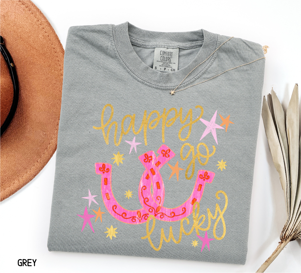 Happy Go Lucky Adult Comfort Colors T-Shirt