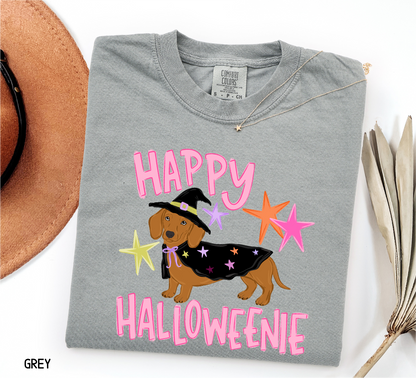 Happy Halloweenie Dachshund Adult Comfort Colors T-Shirt