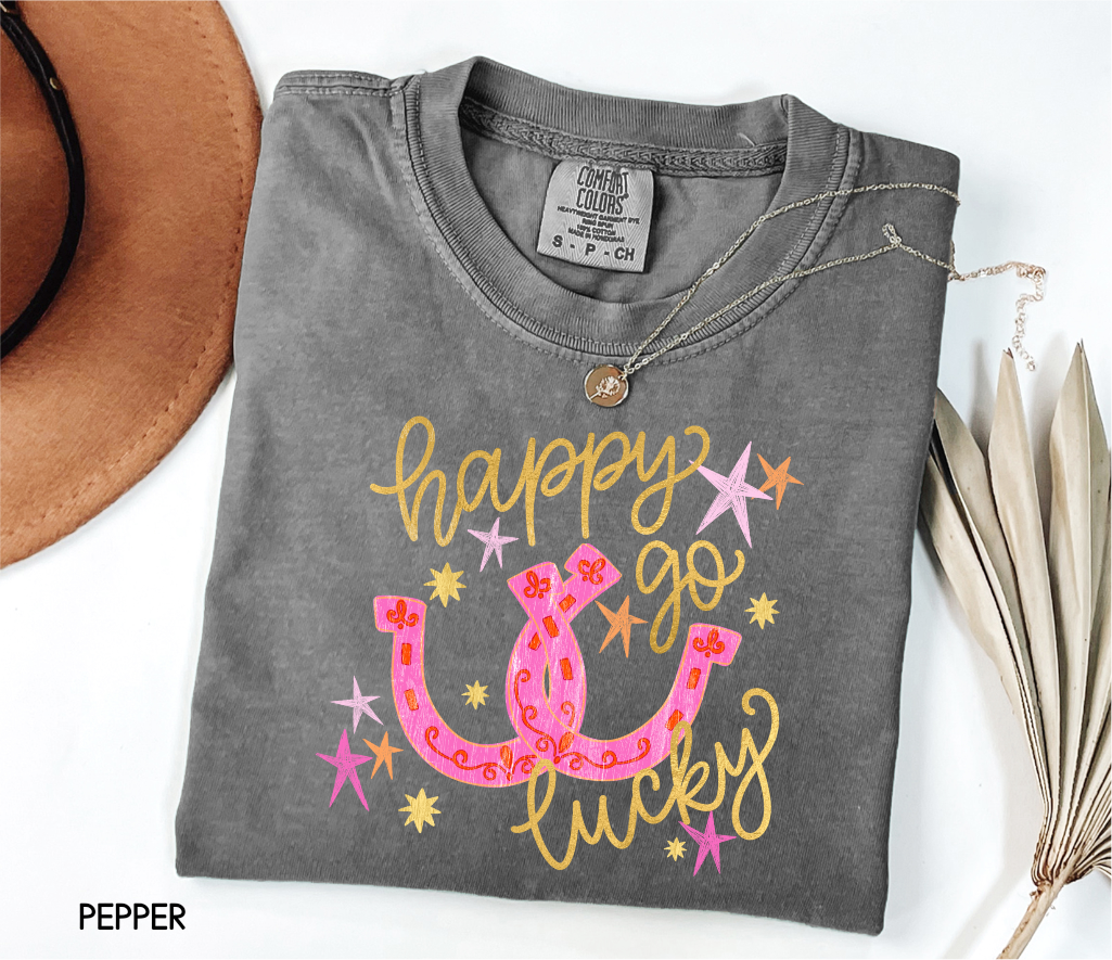 Happy Go Lucky Adult Comfort Colors T-Shirt