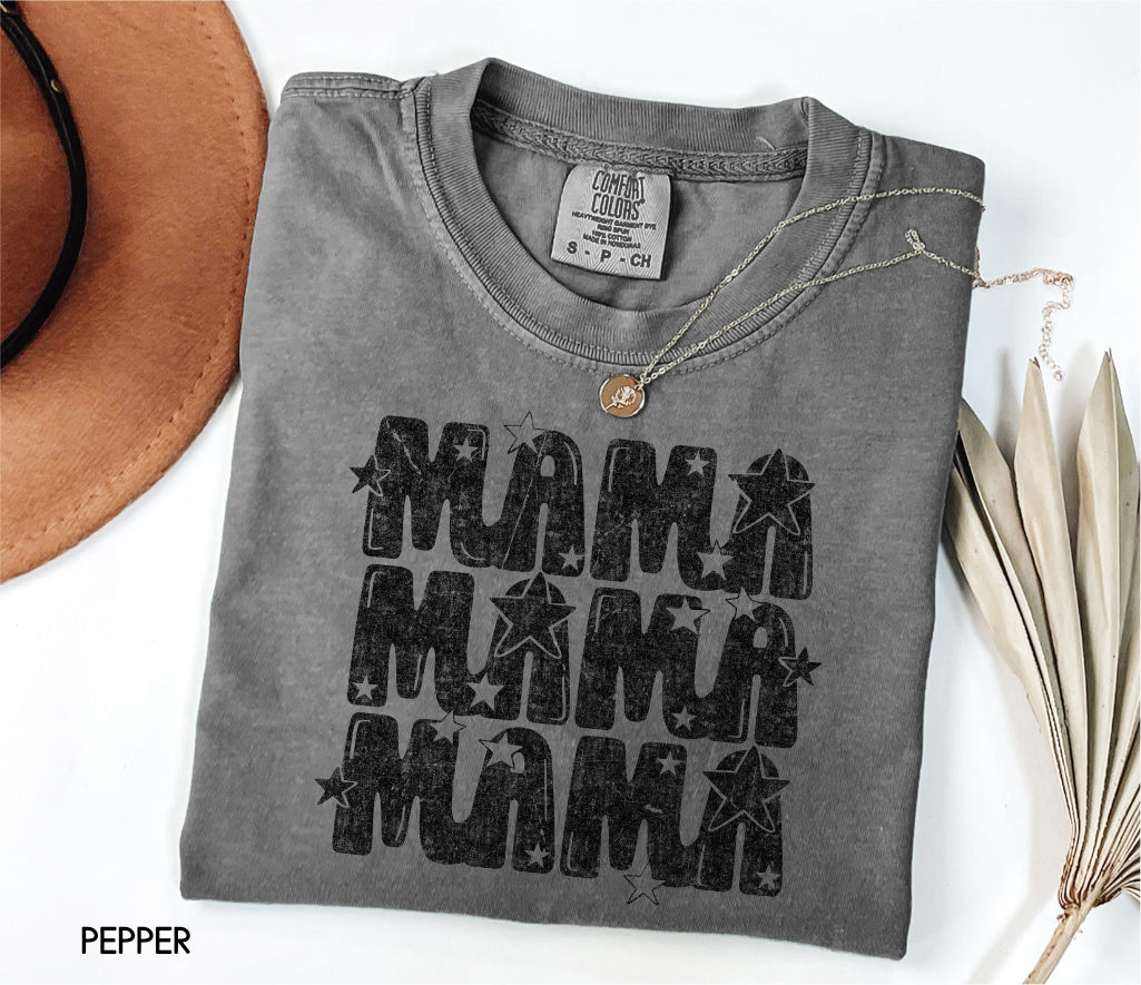Mama with Stars Adult Comfort Colors T-Shirt