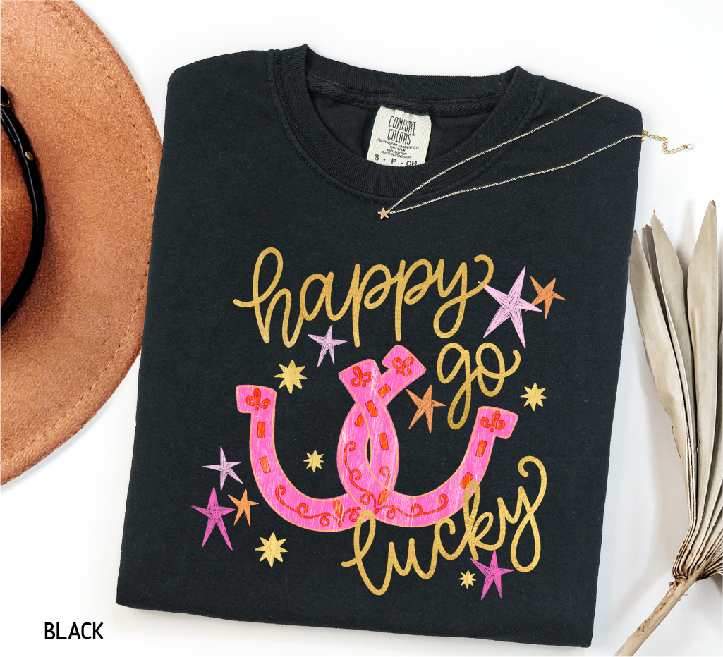 Happy Go Lucky Adult Comfort Colors T-Shirt