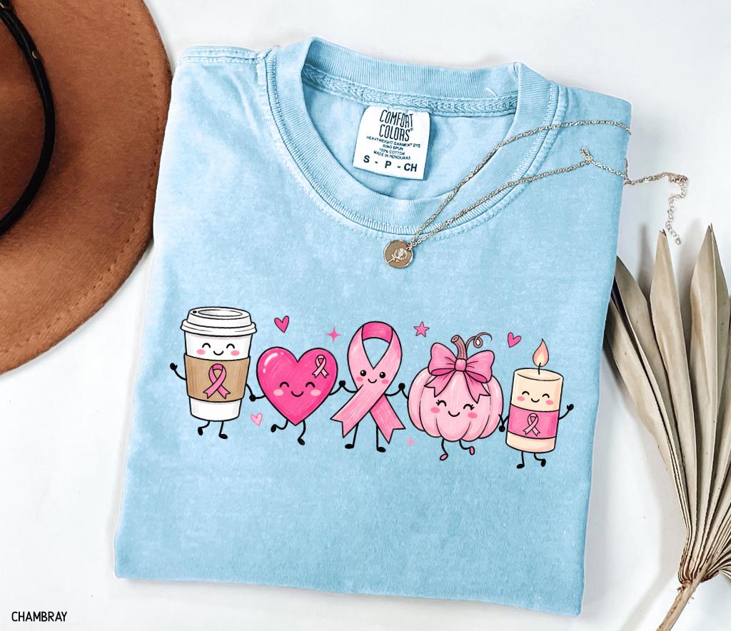 Breast Cancer Awareness Icons Adult Comfort Colors T-Shirt