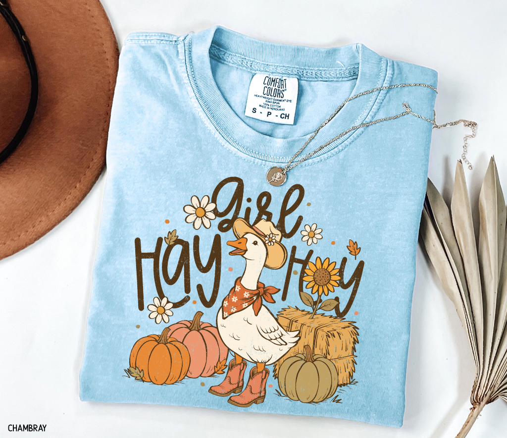 Hay Girl Hey Funny Adult Comfort Colors T-Shirt