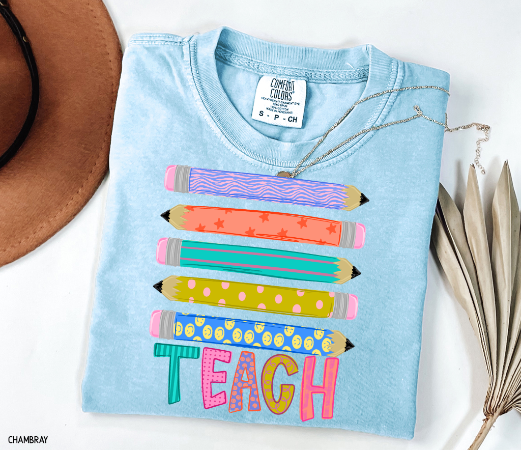 Teacher Pencil Adult Comfort Colors T-Shirt