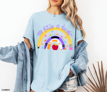 The Future is Bright Teacher Adult Comfort Colors T-Shirt