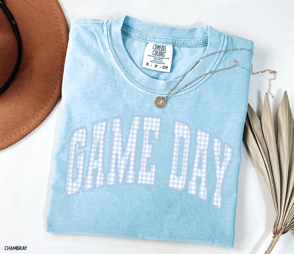Gingham Game Day Adult Comfort Colors T-Shirt
