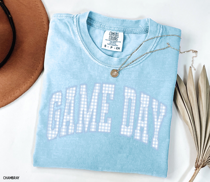 Gingham Game Day Adult Comfort Colors T-Shirt