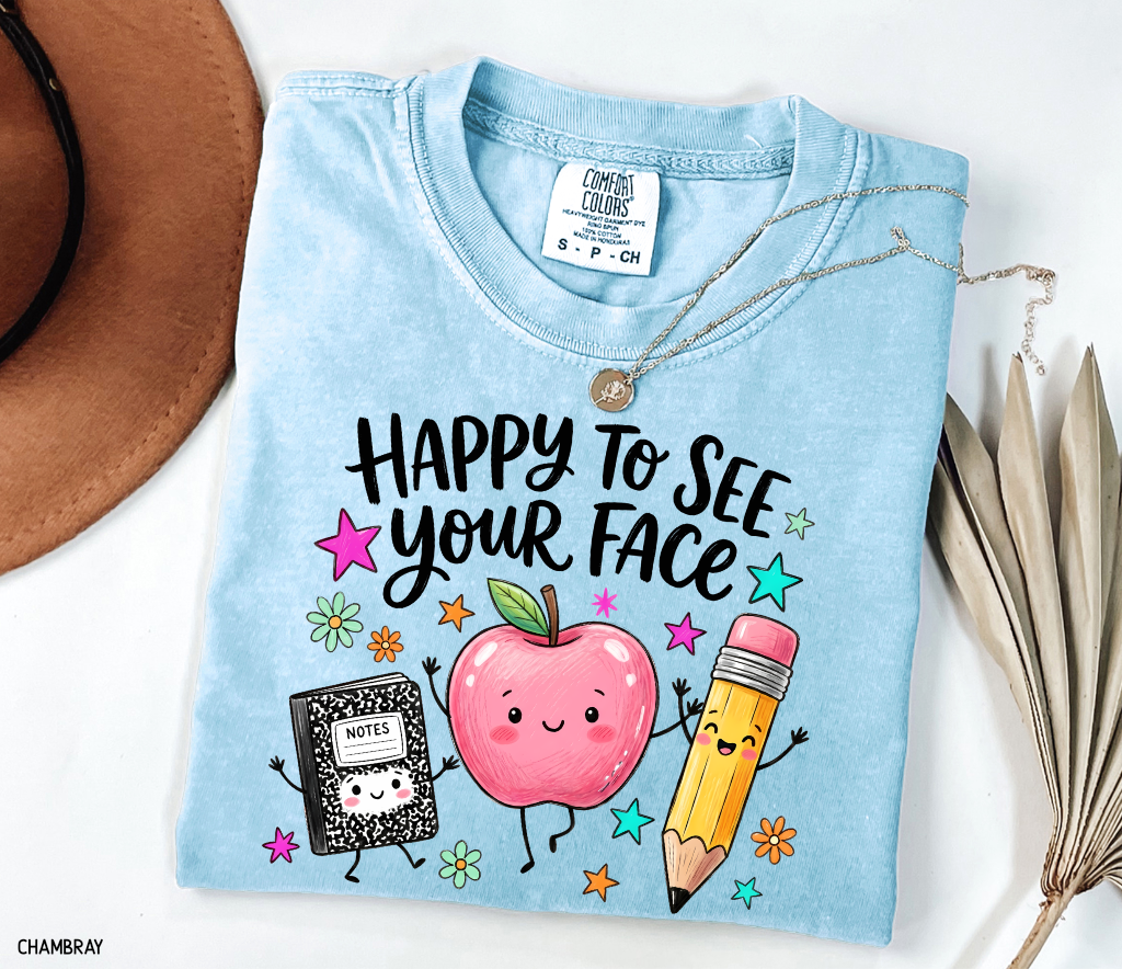 Happy to See Your Face Adult Comfort Colors T-Shirt
