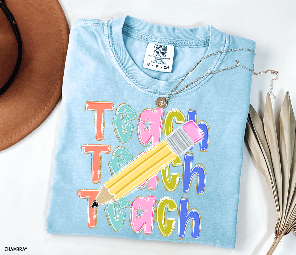 Teach Teach Teach Adult Comfort Colors T-Shirt