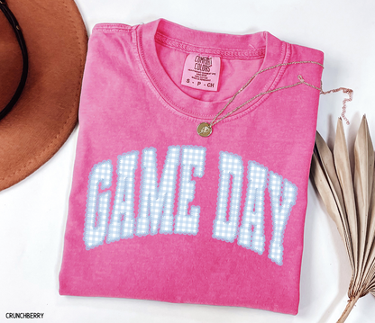 Gingham Game Day Adult Comfort Colors T-Shirt